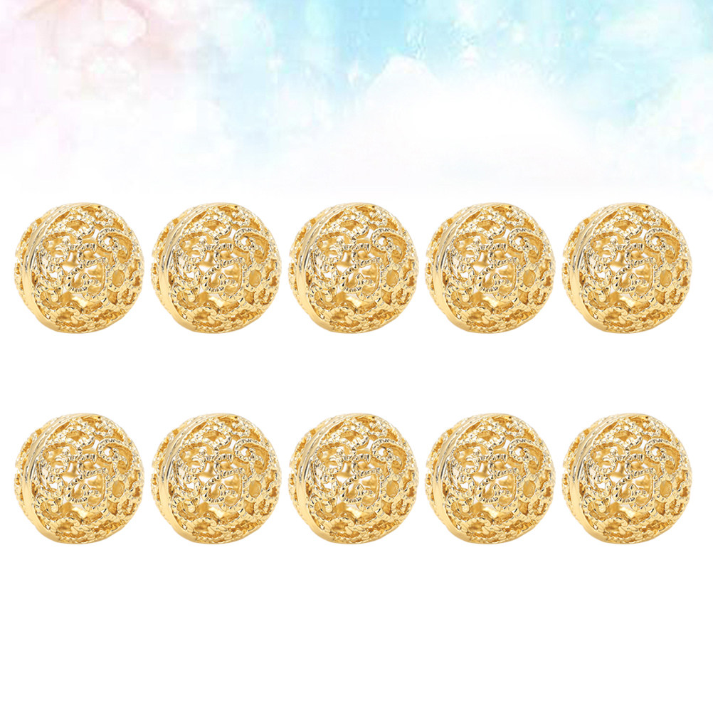 10Pcs 12Mm Gold Plated Loose B - Jewelry Making Ideas With Beads review and price