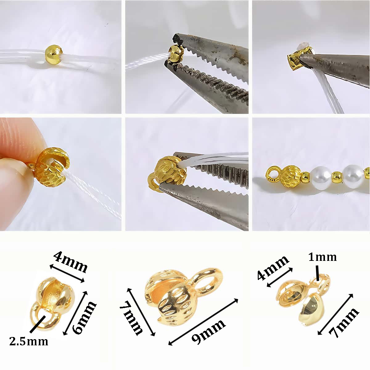 10PCS Brass Crimp End Beads 18 - Eyepin Ball End review and price