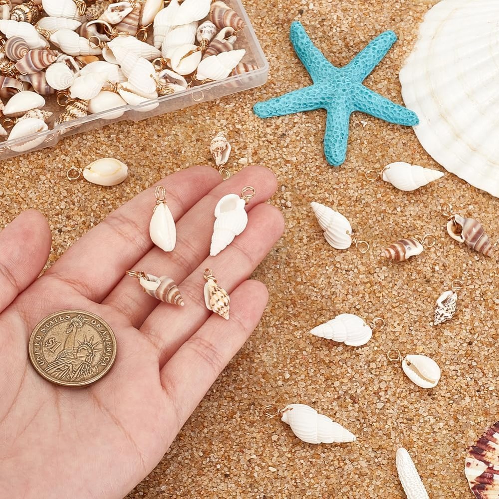 100pcs 4 Styles Natural Shell  - Jewelry Making Tutorials review and price