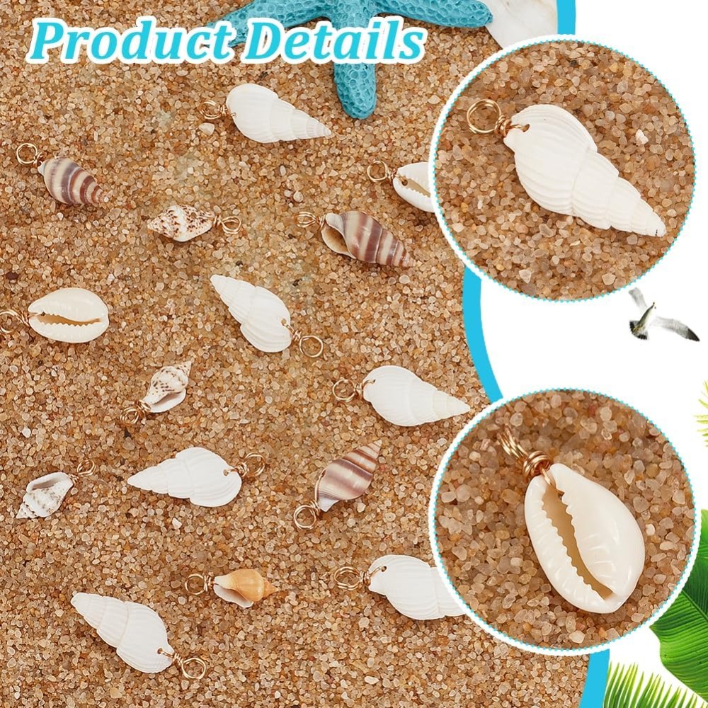 100pcs 4 Styles Natural Shell  - Jewelry Making Tutorials review and price