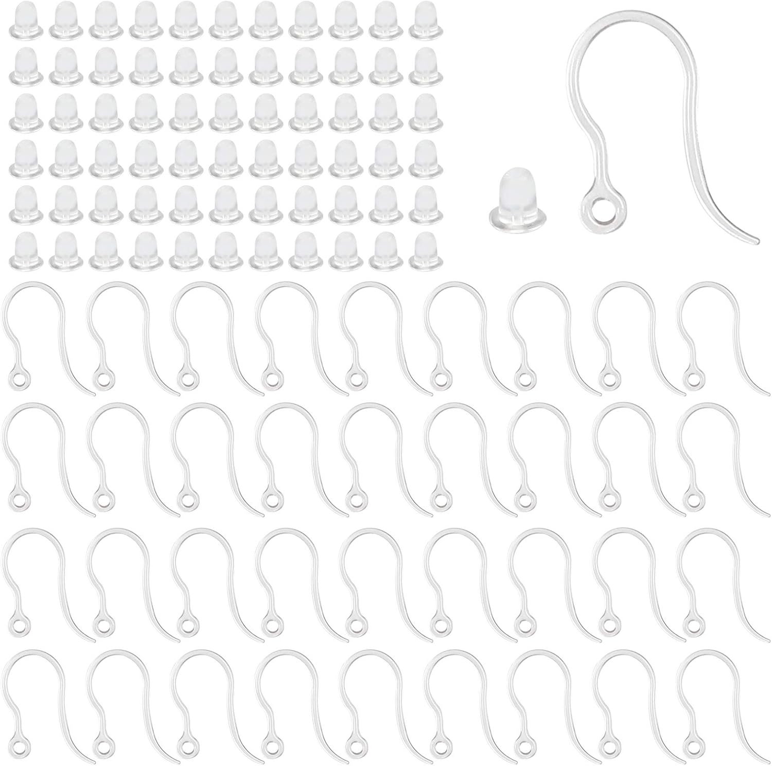 40pcs Clear Plastic Earring Ho - Jewelry Making Yarn review and price